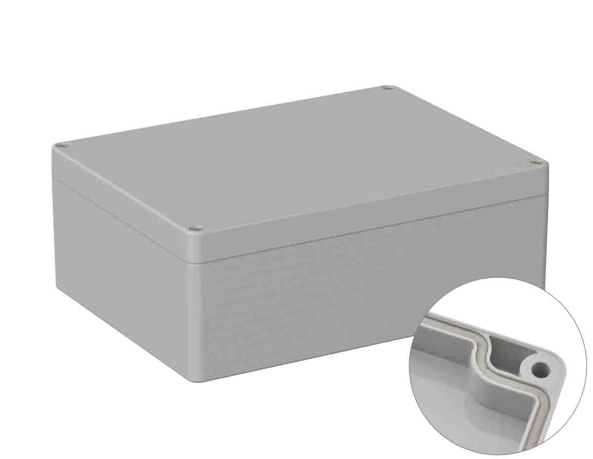 RS PRO Grey ABS General Purpose Enclosure IP66 IK07 Grey Lid 150 X