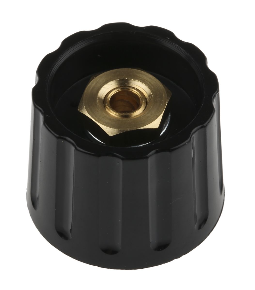 Rs Pro Mm Black Potentiometer Knob For Mm Shaft Slotted Rs