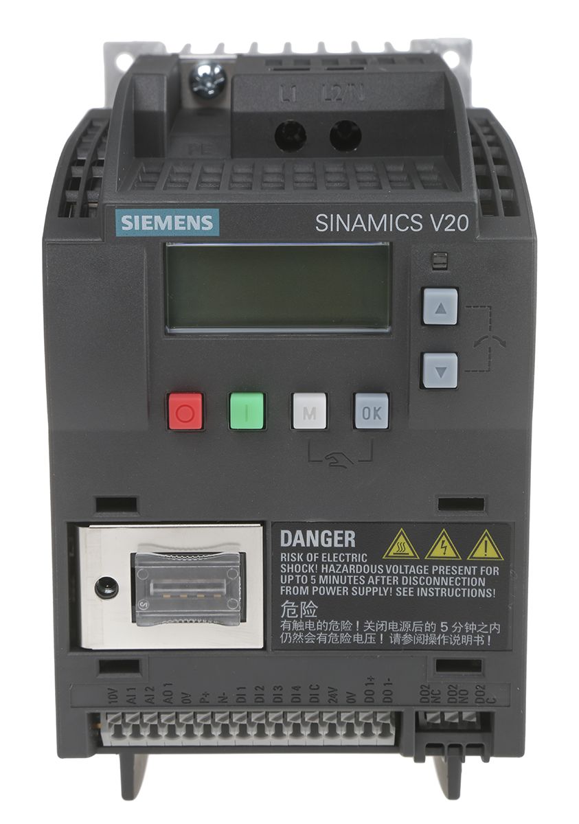 6SL3210 5BB13 7UV0 Siemens Inverter Drive 1 Phase In 0 37 KW 230 V