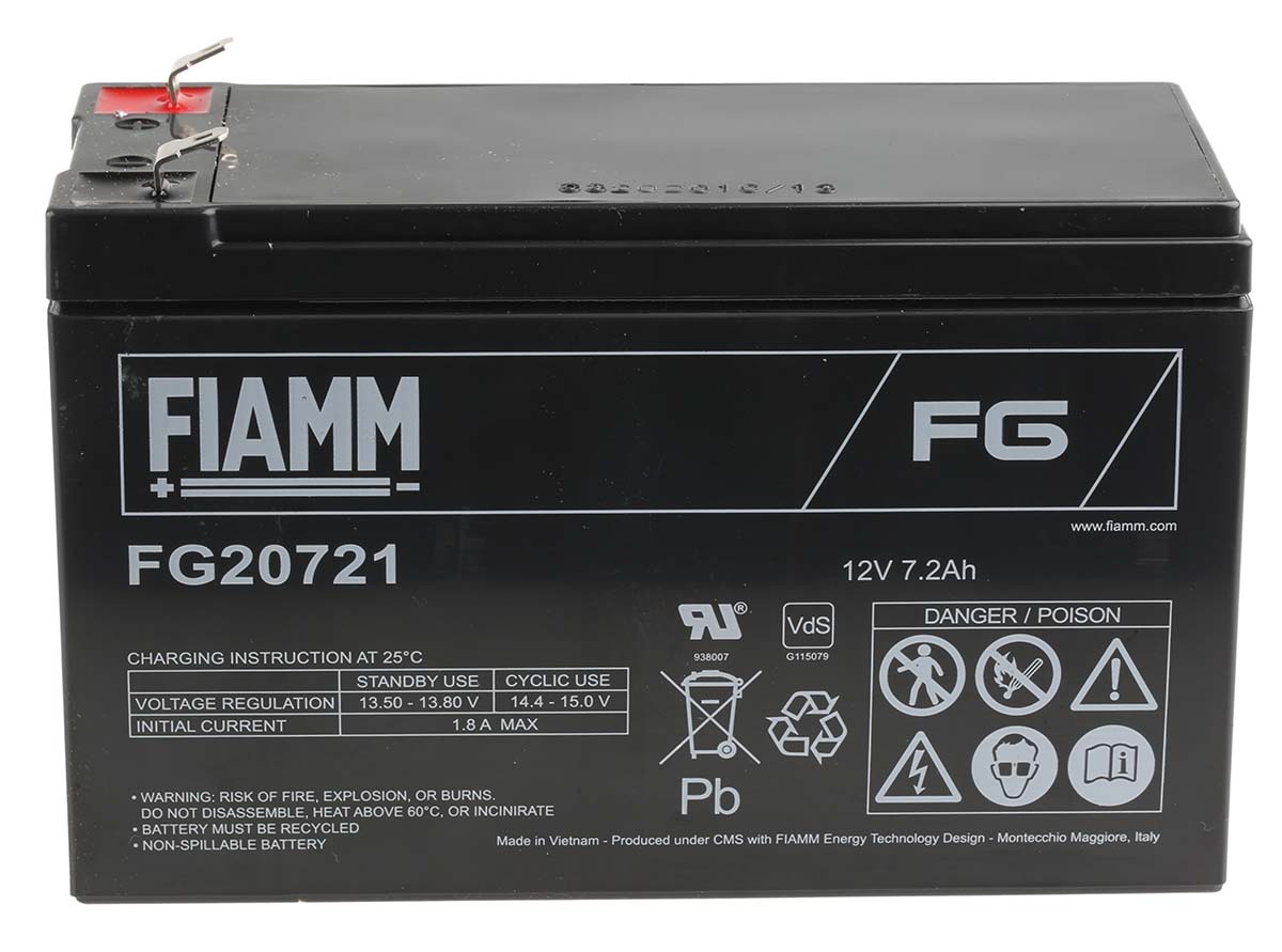 FG20721 Batteria Al Piombo Sigillata Fiamm 12V 7 2Ah 151 X 65 X