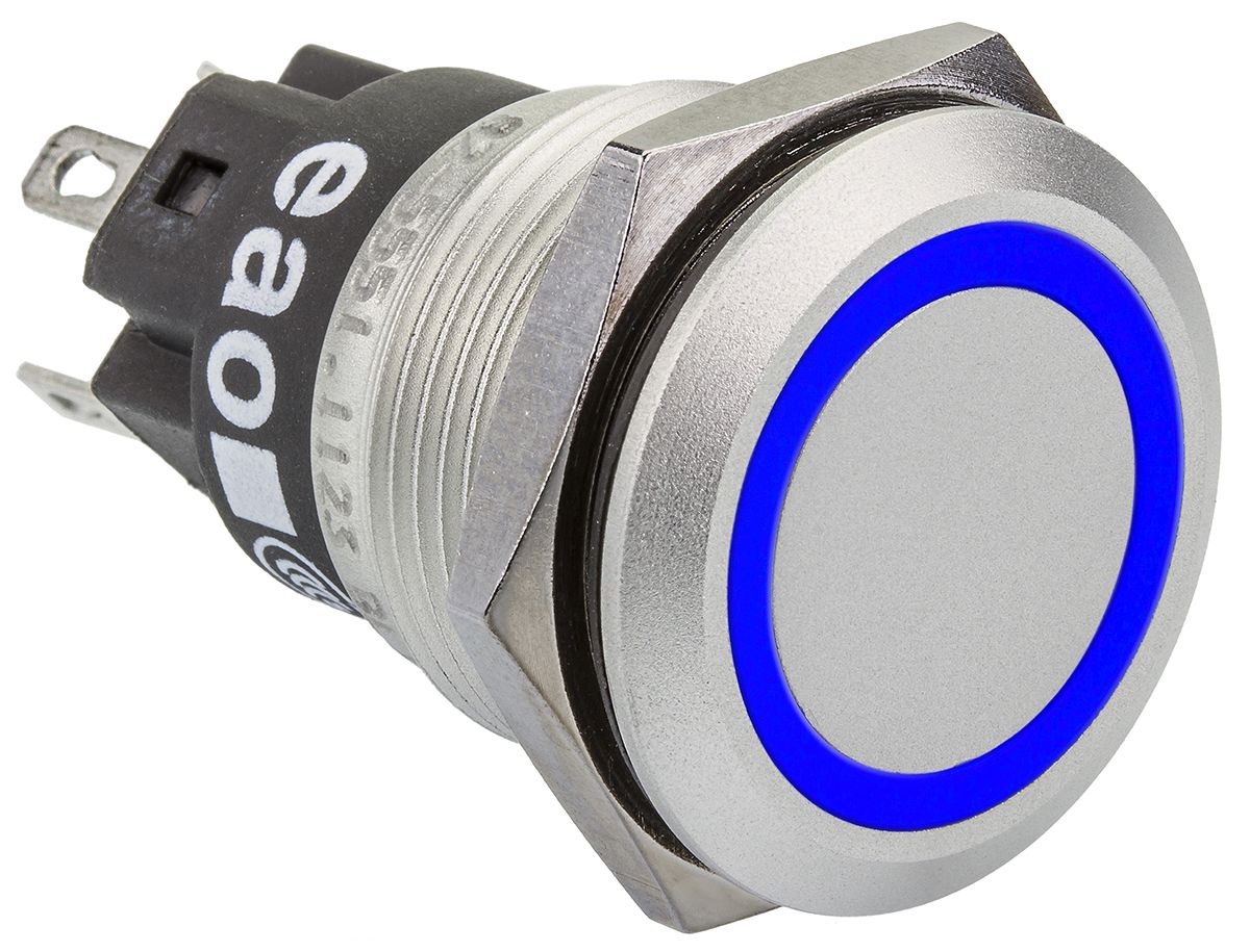 82 5551 1126 Bouton poussoir Momentané lumineux LED Bleu