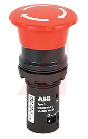 CE4T 10R 11 ABB Compact Series Red Emergency Stop Push Button NO NC