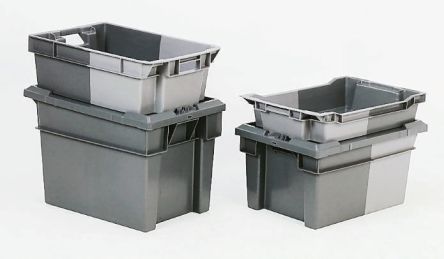 Schoeller Allibert 18L Grey PE Storage Box, 117mm x 400mm x 600mm