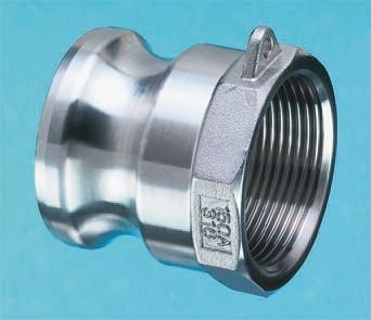 Straight Male Hose Coupling 2in Part A Cam &amp; Groove Adapter, 2 in BSPT Female, Stainless Steel