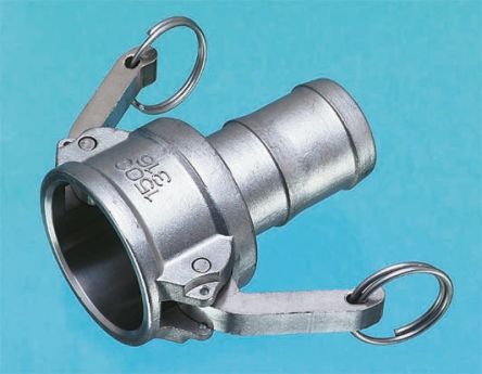 Straight Male Hose Coupling 1-1/2in Part C Cam &amp; Groove Coupler, Stainless Steel