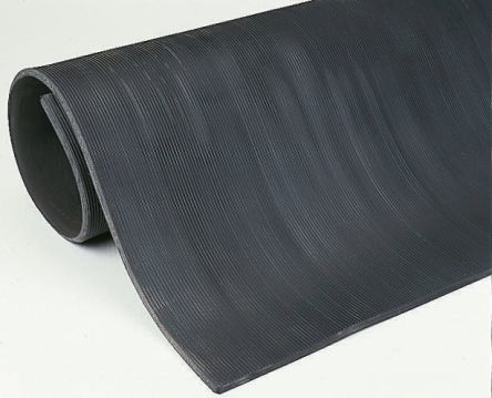 Black Rubber Anti-Slip Electrical Safety Mat, 2m x 900mm