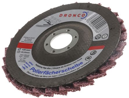DRONCO Zirconium Dioxide Medium Flap Disc, 80 Grit, 125mm x 22mm Bore