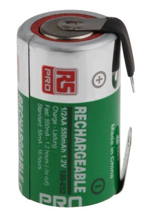 | RS Pro 1/2 AA ニッケル水素充電式電池 1.2V, 550mAh | 【通販RS】