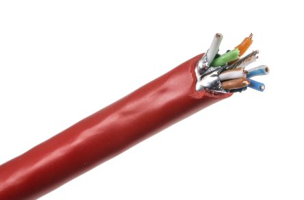 CAE Red Cat6 Ethernet Cable U/FTP PVC Sheath 100m