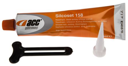 Silcoset 158 Black Silicone Sealant Paste for Bonding, Sealing. 75 ml Tube, -60 &#8594; + 300 &#176;C