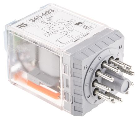 Releco 3PDT Plug In Non-Latching Relay, 115V ac Coil, 10 A