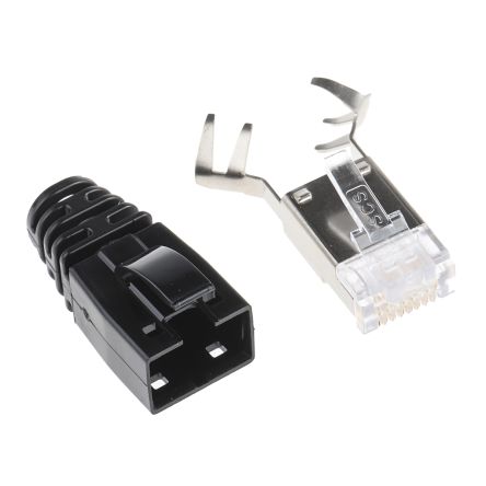 Bel-Stewart Cat6a RJ45 Connector Plug, Shielded, Straight, Cable Mount
