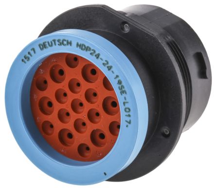 Deutsch HD20 Series, 19 Pole Cable Mount Connector Socket, IP67, 24 Shell Size, Female Contacts, Bayonet Mating
