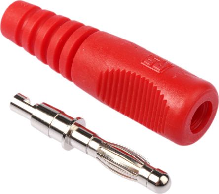 Schutzinger, Red 4mm Banana Plug, Nickel Plated, 50V, 16A