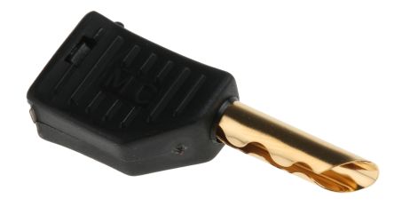 Multi Contact, Black 4mm Banana Plug, Gold Plated, 30 V ac, 60 V dc, 19A