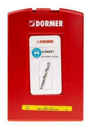 Dormer HSS 1mm to 10mm, 19 piece Jobber Drill Set