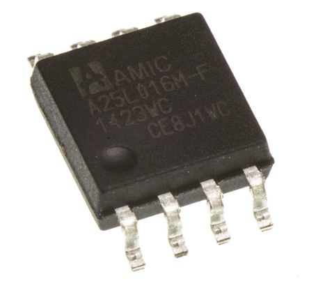 AMIC Technology A25L016M-F, SPI 16Mbit Flash Memory, 8ns; 3V, SOP, 8-Pin