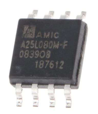 AMIC Technology A25L080M-F, SPI 8Mbit Flash Memory, 8ns; 3V, SOP, 8-Pin