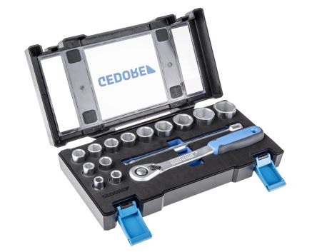 Gedore 19DMU-20, 15 Pieces Socket Set 1/2 in Square Drive