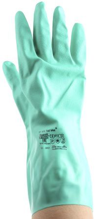 Ansell Green Chemical Resistant Nitrile Reusable Gloves 9 - M