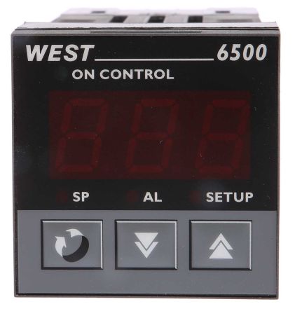 West Instruments N6500 PID Temperature Controller, 48 x 48 (1/16 DIN)mm, 1 Output Relay