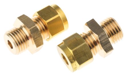 Wade 1/4in x 1/4 in BSPP Male Straight Coupler Brass Compression Fitting