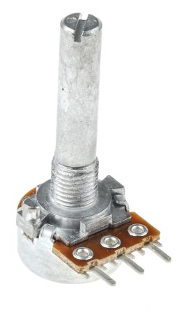 Alps RK163 Series Carbon Film Potentiometer with a 6 mm Dia. Shaft, 10k&#937;, &#177;10%, 0.1W, Panel Mount (Through Hole)