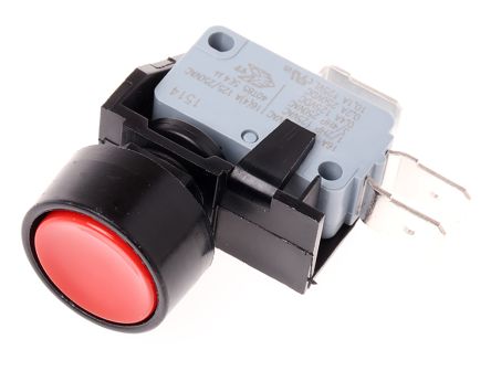 SPDT Momentary, On-On Push Button Switch, 12.7mm, Panel Mount