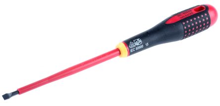 Bahco 125 mm Alloy Steel 1000V Screwdriver, Slotted 1 x 5.5 mm Tip, Bi-material