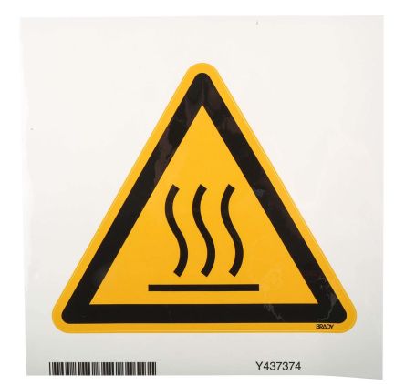 Hot Surface Hazard Sign with Pictogram Only PET, 200 x 200mm 1 Hazard Warning