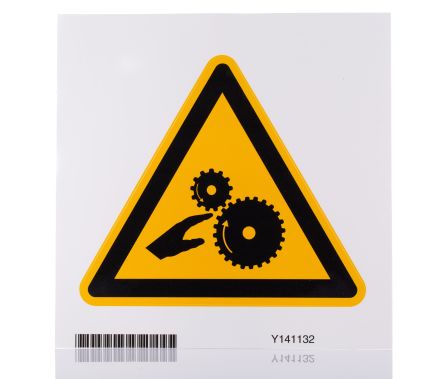 Rotating Parts Hazard Sign with Pictogram Only PET, 200 x 200mm 1 Hazard Warning