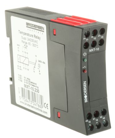 Brodersen Controls Temperature to Analogue Signal Conditioner, 0 &#8594; 300 &#176;C Input, 0 &#8594; 10 V dc Output