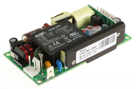 EOS 60W Triple Output Embedded Switch Mode Power Supply SMPS, 3 A, 8 A, 500 mA, 5.2 V dc, 12.5 V dc