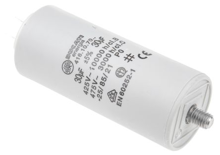 Ducati Energia 30&#956;F Polypropylene Capacitor PP 450 V ac &#177;5% Tolerance Stud Mount 4.16.10/15 Series