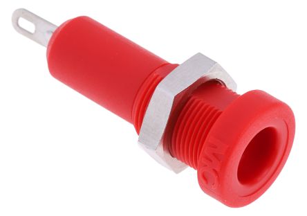 Multi Contact, Red 4mm Socket, Nickel Plated, 30 V ac, 60 V dc, 25A