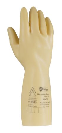 BM Polyco Brown Electrical Safety Latex Electricians Gloves 9 - M