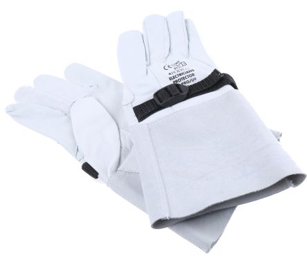 BM Polyco Grey Electrical Safety Leather Reusable Gloves 9 - M