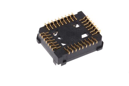 E-TEC 1.27mm Pitch Female PLCC Socket, 32 Way SMT, Gold over Nickel over Copper Plated Contacts 1A