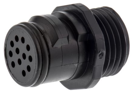 Deutsch QC Series, 12 Pole Panel Mount Connector Plug, IP68, 2 Shell Size, Push Button, Quick Disconnect Mating