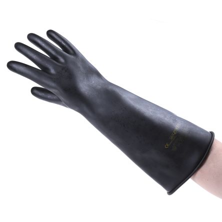 BM Polyco Black Chemical Resistant Rubber Reusable Gloves 9 - M