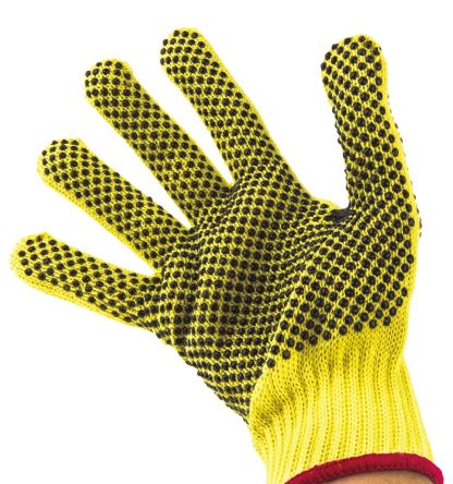 BM Polyco Yellow Cut Resistant Kevlar PVC-Coated Reusable Gloves 9 - M