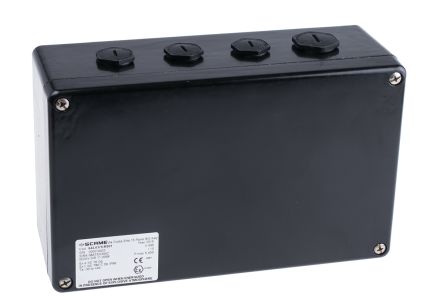 Polyamide IP66 Junction Box, 15 Terminal, 260 x 160 x 90mm, Black