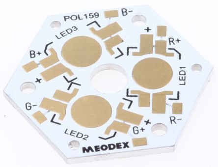 159, 3 cell Colour Mixer MCPCB LED Prototyping Board for Luxeon I LEDs, Luxeon III LEDs, Luxeon K2 LEDs