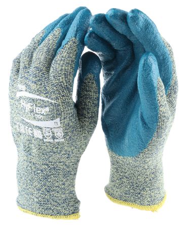 Ansell Blue Cut Resistant Kevlar Nitrile-Coated Cut Resistant Gloves 8 - S