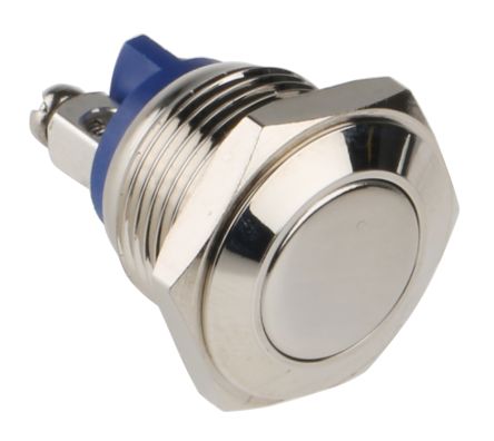 NO Momentary Push Button Switch, IP65, 16.2mm, Panel Mount