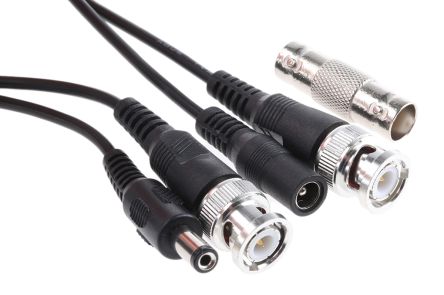 30m Audio Video Mixed Cable Assembly Female DC, Male BNC to Male BNC, Male DC Male BNC Male DC