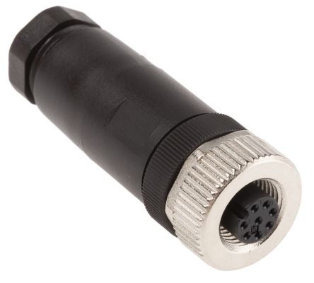 Binder, 8 Pole Cable Mount M12 Connector Socket, Female Contacts