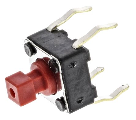 Red Stem Tact Switch, SPST-NO 50 mA 7.3mm