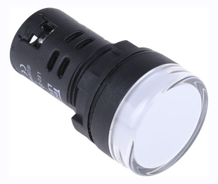 TECHNA White LED Pilot Light, 22mm Cutout, IP65, 230 V ac