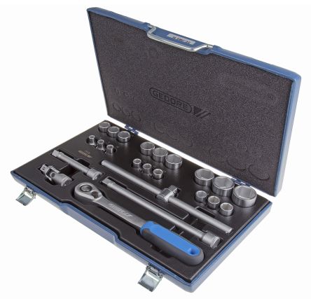 Gedore 19 EMU 20, 23 Pieces Socket Set 1/2 in Square Drive